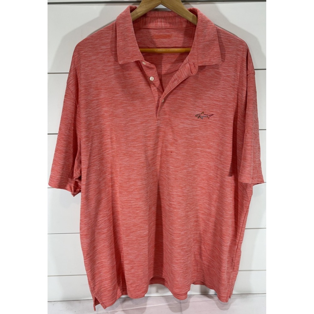 Greg Norman Play Dry Performance Golf Polo Shirt Men's Size 2XL Coral Pink Red